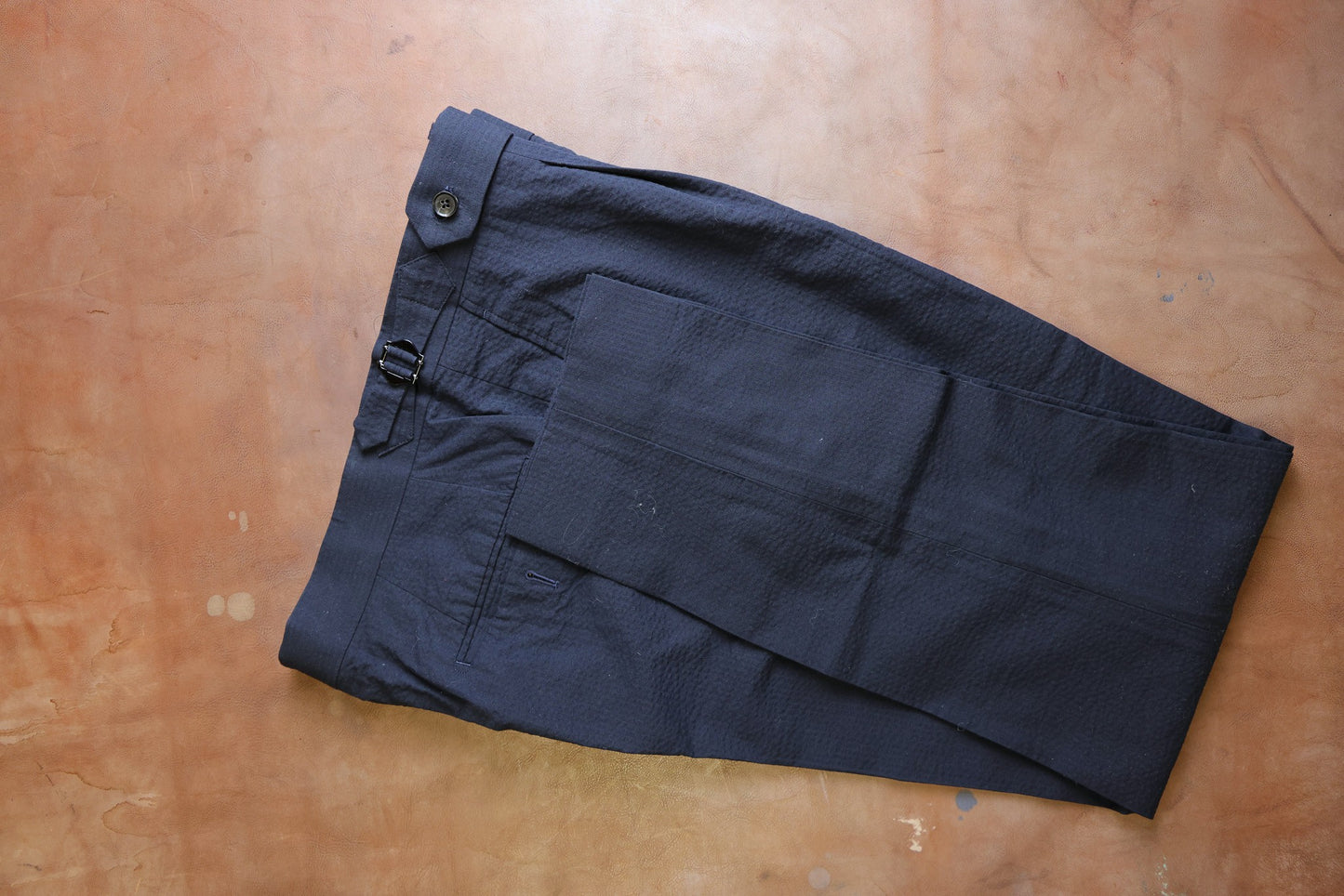 Yeossal - Seersucker Trousers - Navy - 34 in