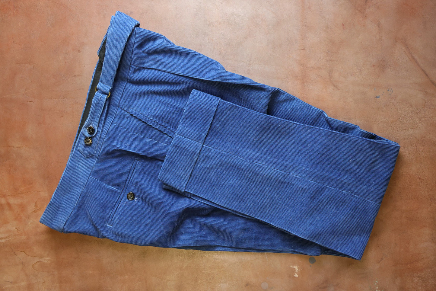 Yeossal - Corduroy Trousers - Blue - 36 in