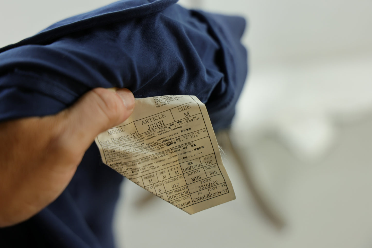 SuitSupply - Harrington Jacket - Blue Cotton/Cashmere