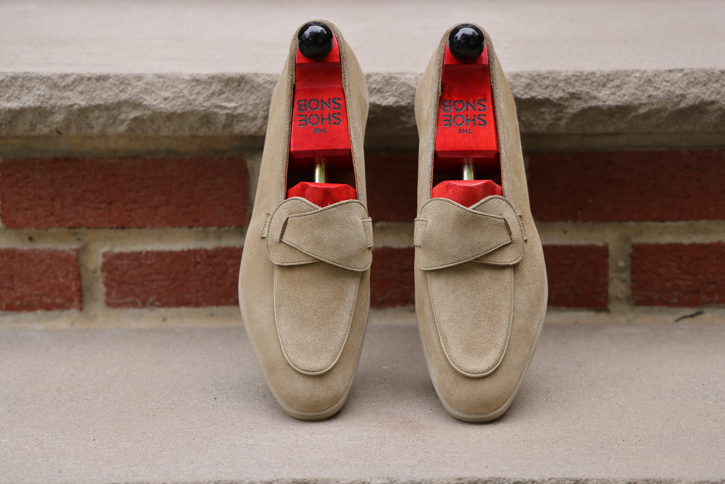 Sandpoint Soft Sole Butterfly Loafer – Sand Suede with Tonal Piping - PRE SALE