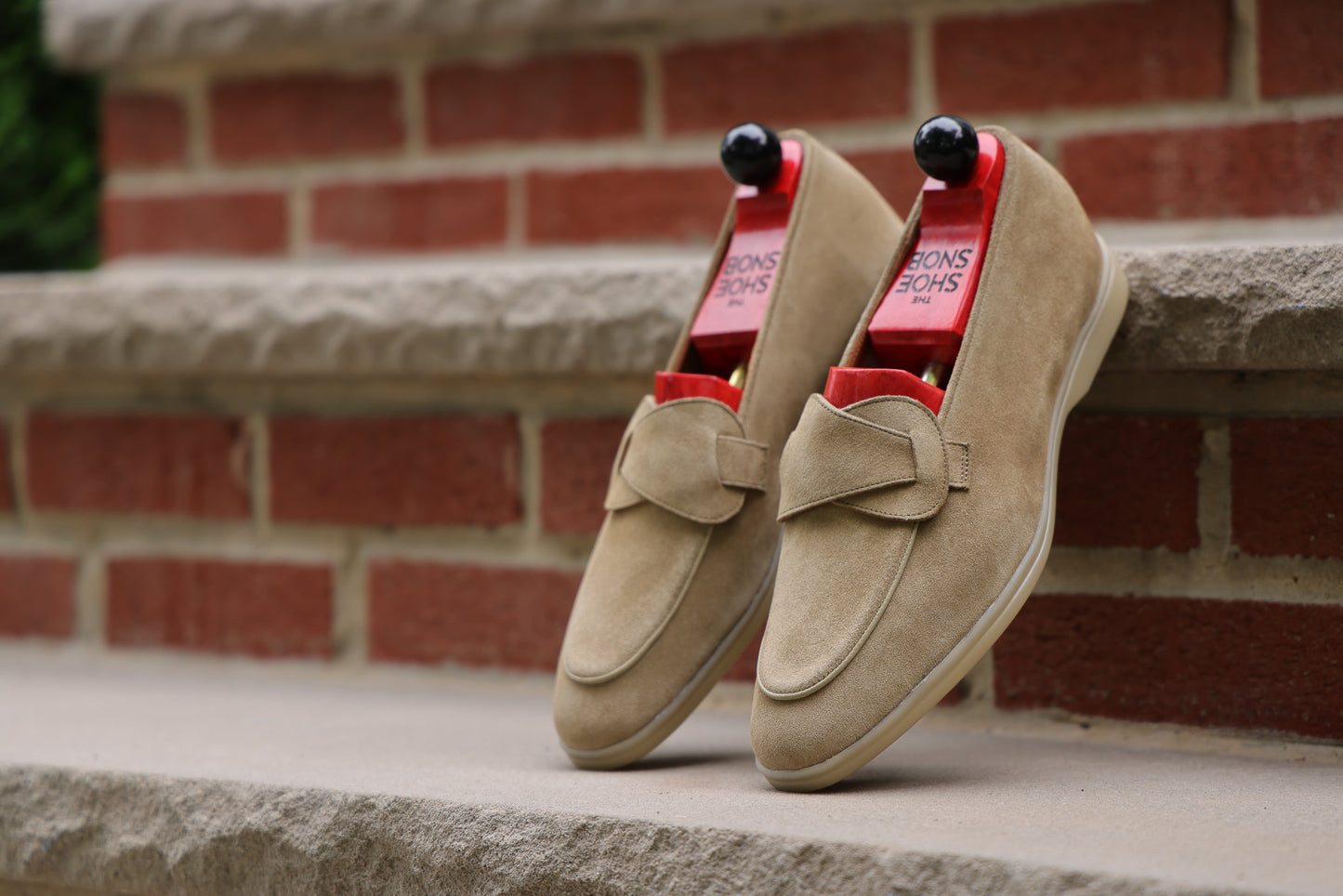 Sandpoint Soft Sole Butterfly Loafer – Sand Suede with Tonal Piping - PRE SALE