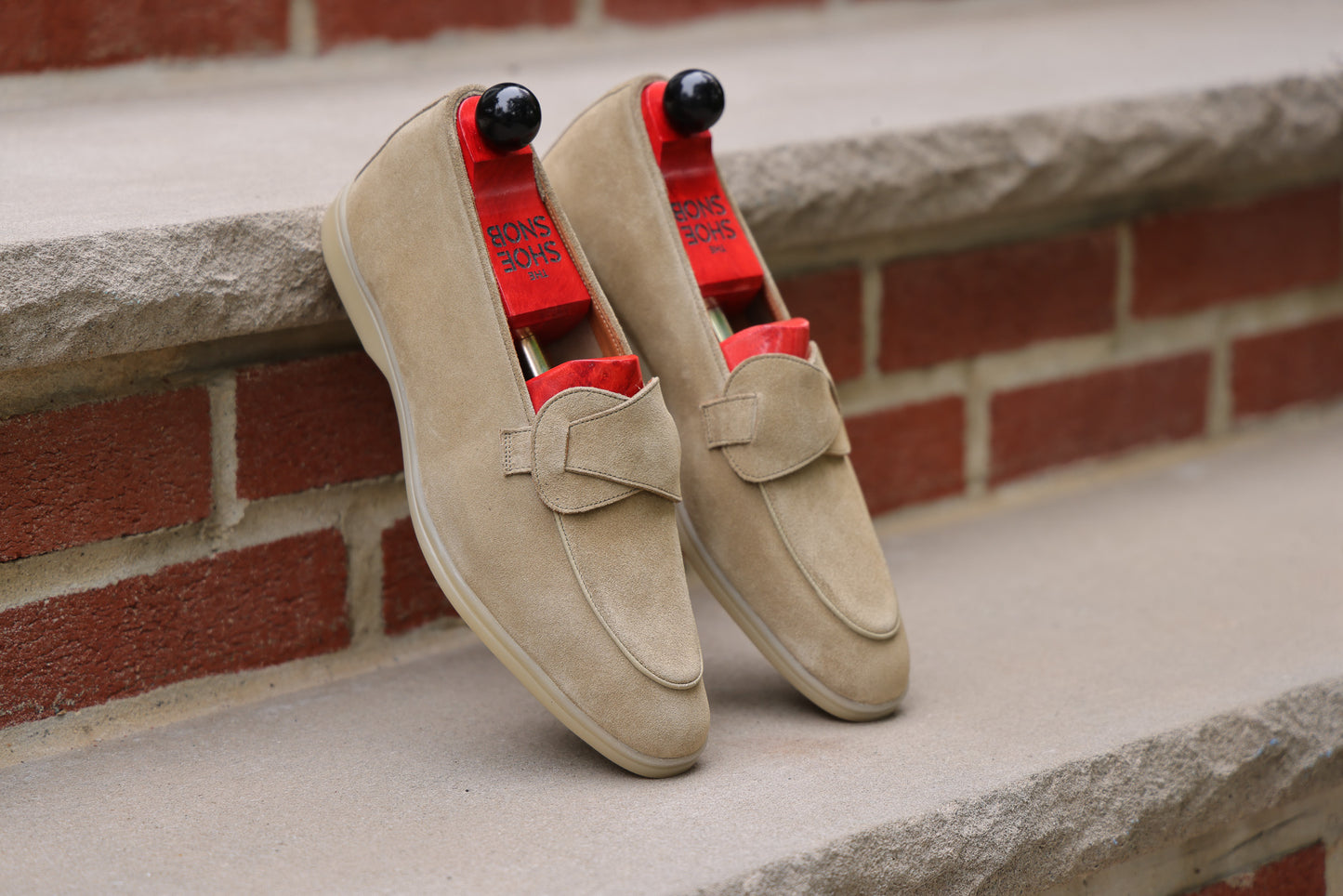 Sandpoint Soft Sole Butterfly Loafer – Sand Suede with Tonal Piping - PRE SALE