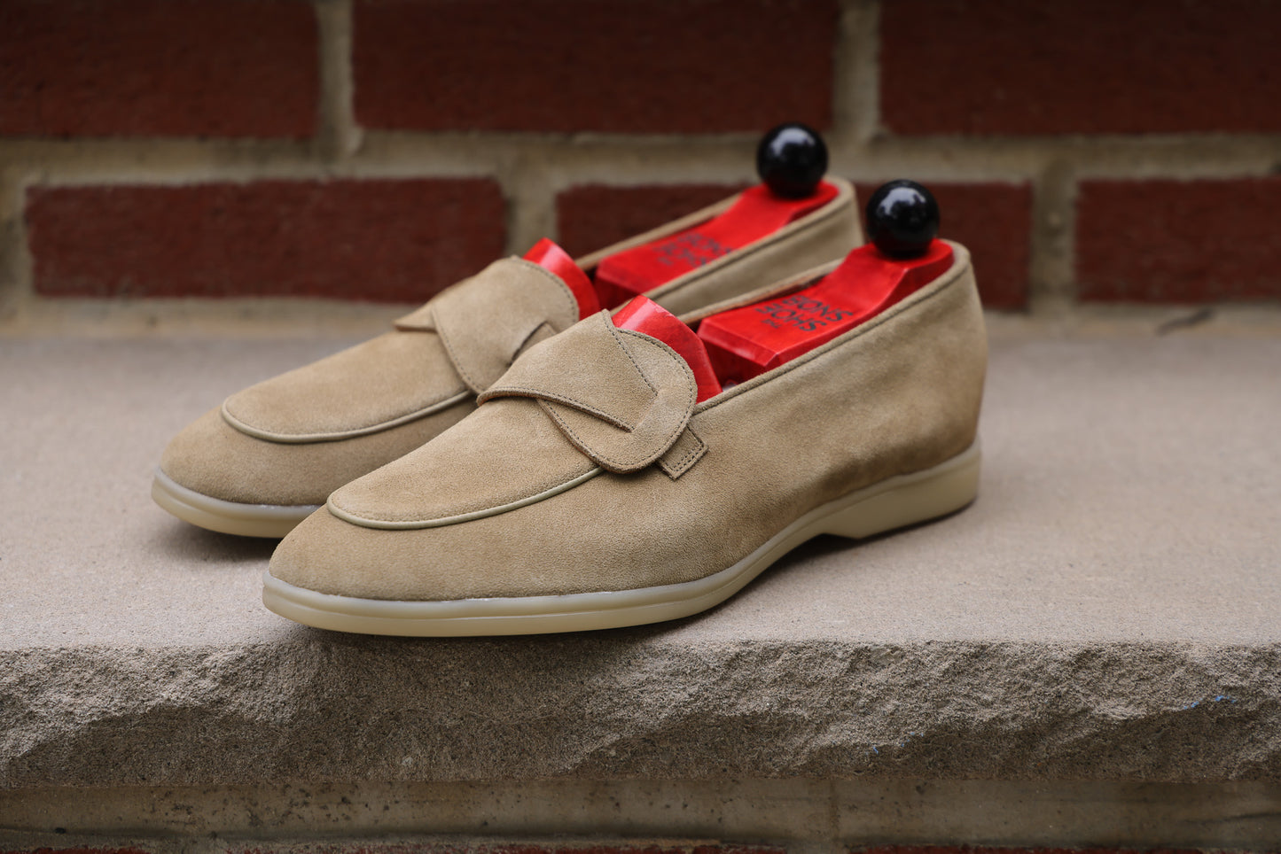 Sandpoint Soft Sole Butterfly Loafer – Sand Suede with Tonal Piping - PRE SALE