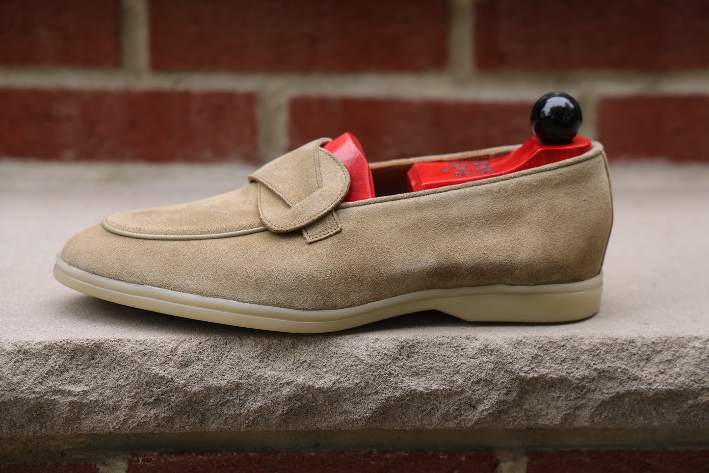Sandpoint Soft Sole Butterfly Loafer – Sand Suede with Tonal Piping - PRE SALE