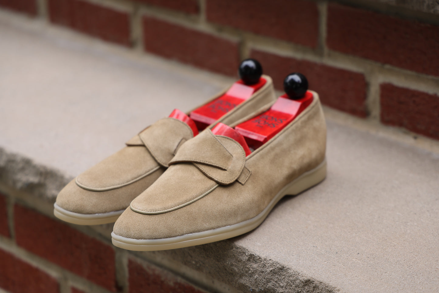 Sandpoint Soft Sole Butterfly Loafer – Sand Suede with Tonal Piping - PRE SALE