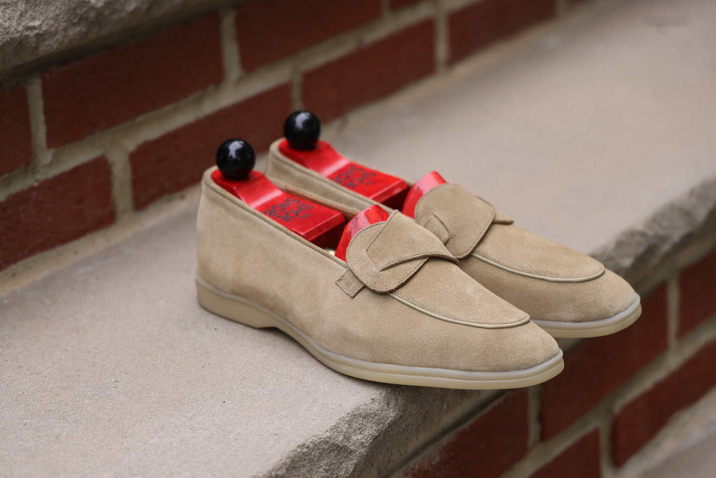 Sandpoint Soft Sole Butterfly Loafer – Sand Suede with Tonal Piping - PRE SALE