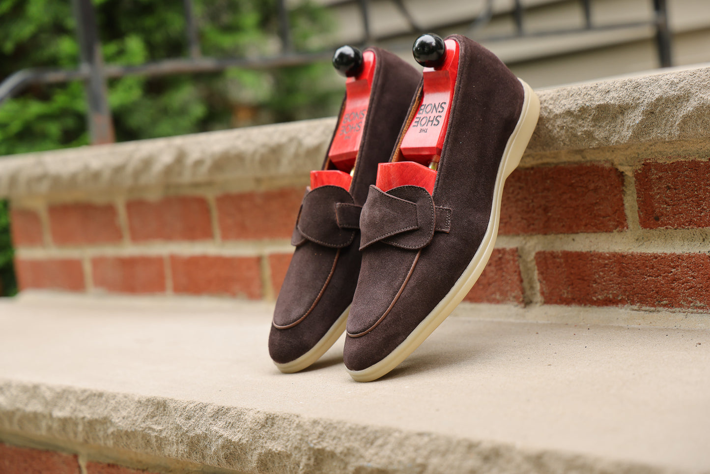 Sandpoint Soft Sole Butterfly Loafer – Dark Brown Suede with Dark Brown Piping - PRE SALE