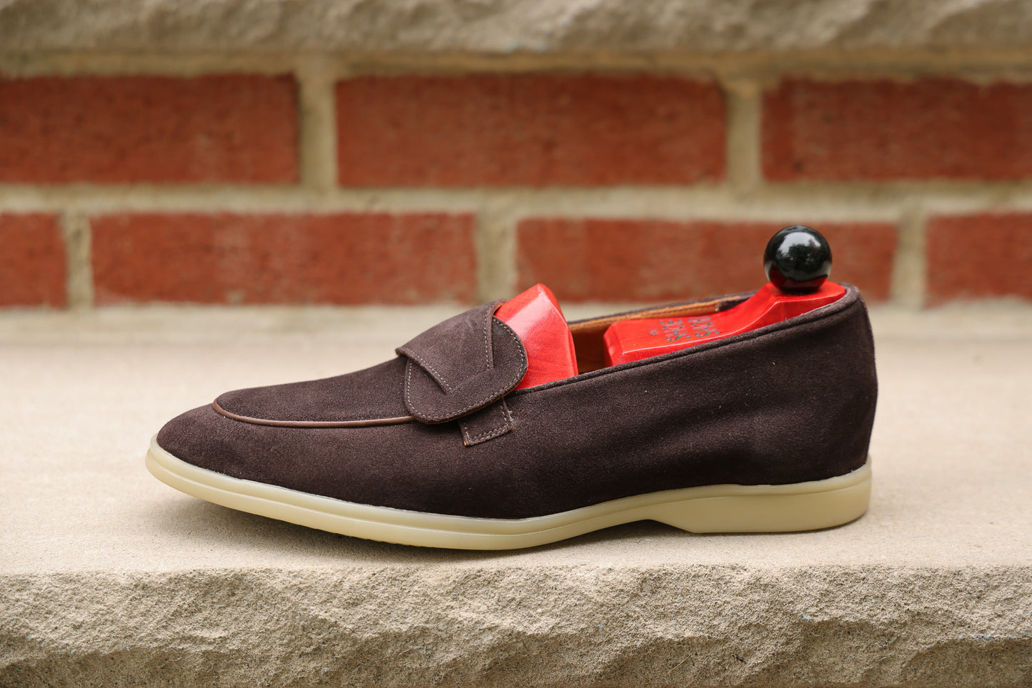 Sandpoint Soft Sole Butterfly Loafer – Dark Brown Suede with Dark Brown Piping - PRE SALE