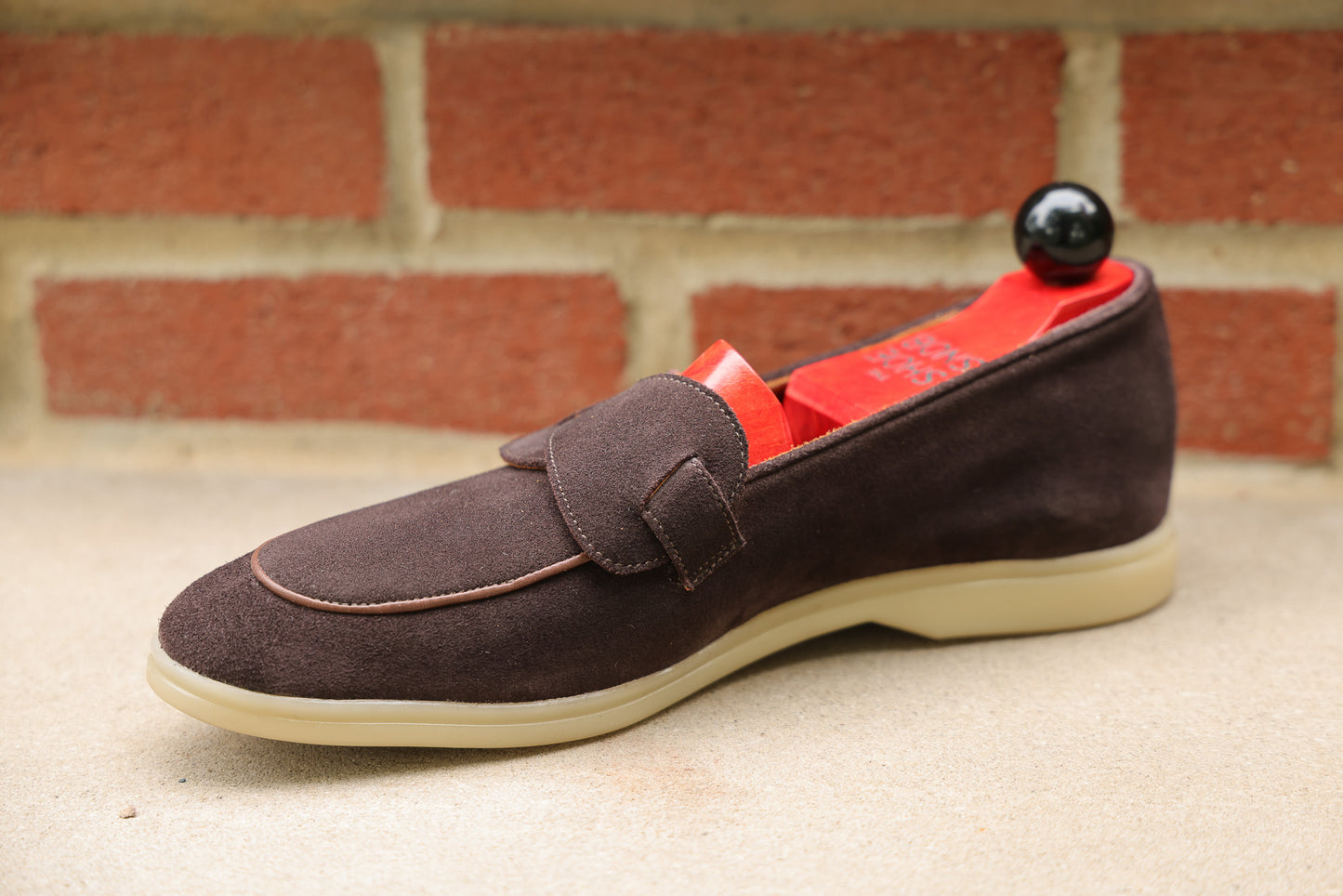 Sandpoint Soft Sole Butterfly Loafer – Dark Brown Suede with Dark Brown Piping - PRE SALE