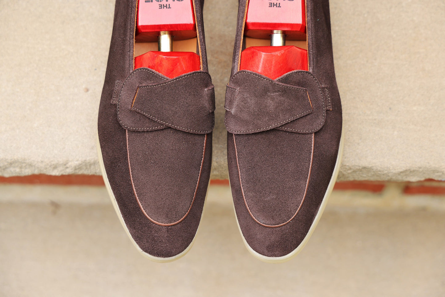 Sandpoint Soft Sole Butterfly Loafer – Dark Brown Suede with Dark Brown Piping - PRE SALE