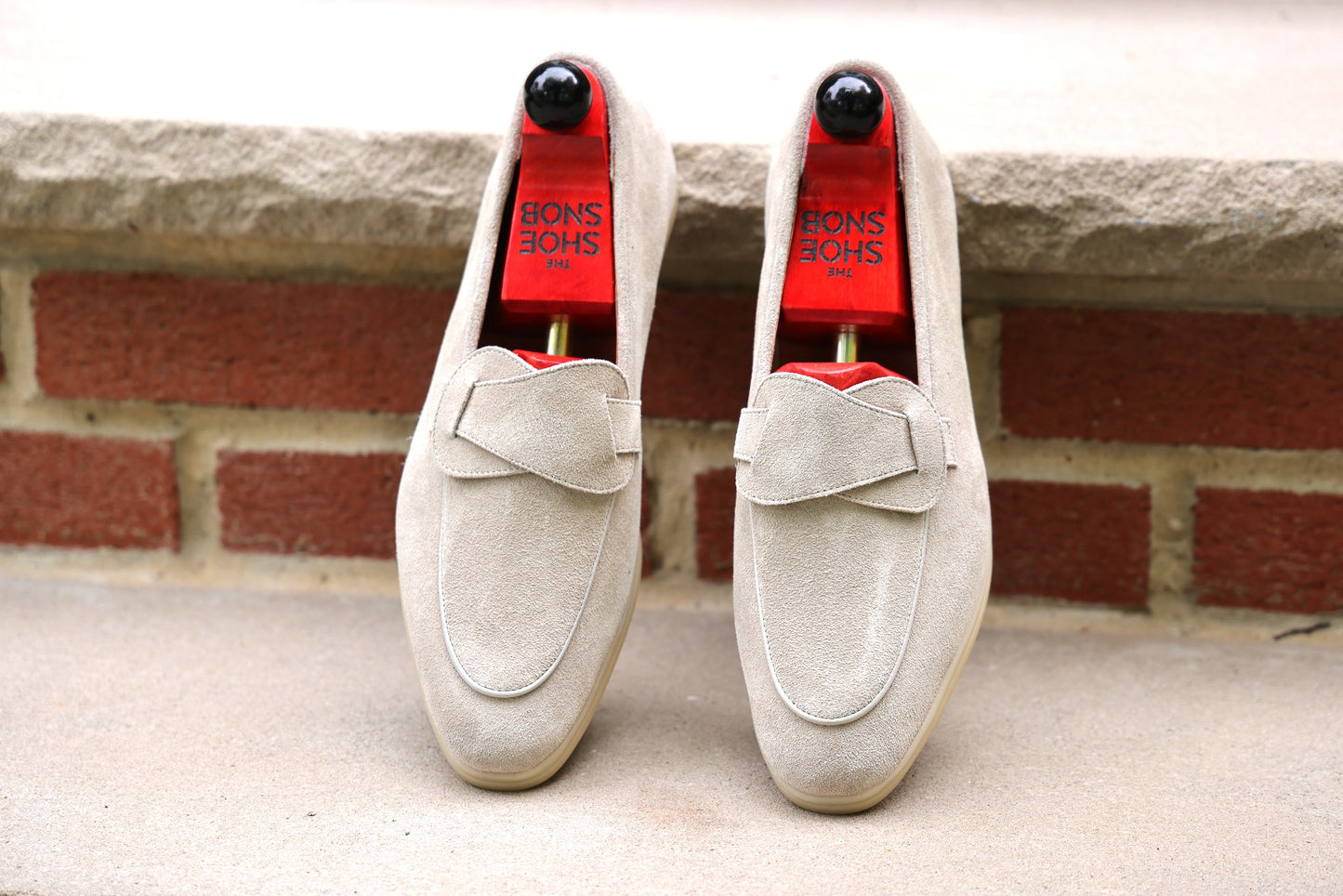 Sandpoint Soft Sole Butterfly Loafer – Oyster Suede with Tonal Piping - PRE SALE