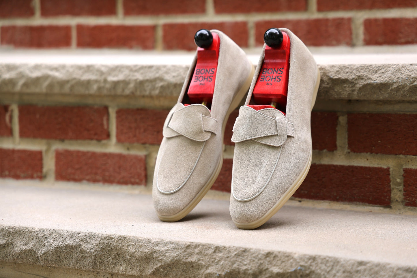 Sandpoint Soft Sole Butterfly Loafer – Oyster Suede with Tonal Piping - PRE SALE