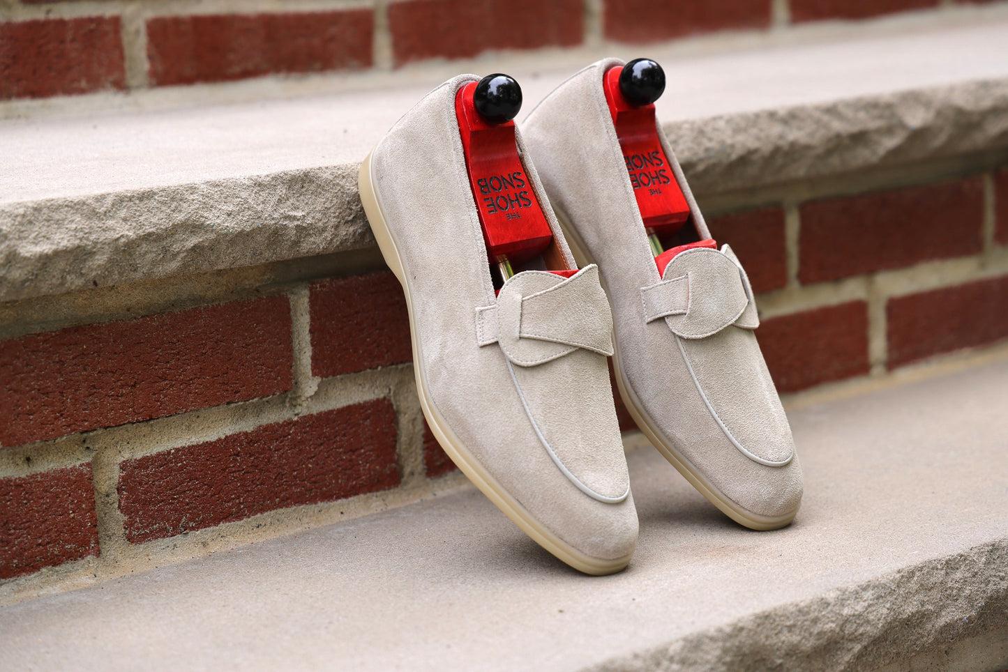 Sandpoint Soft Sole Butterfly Loafer – Oyster Suede with Tonal Piping - PRE SALE
