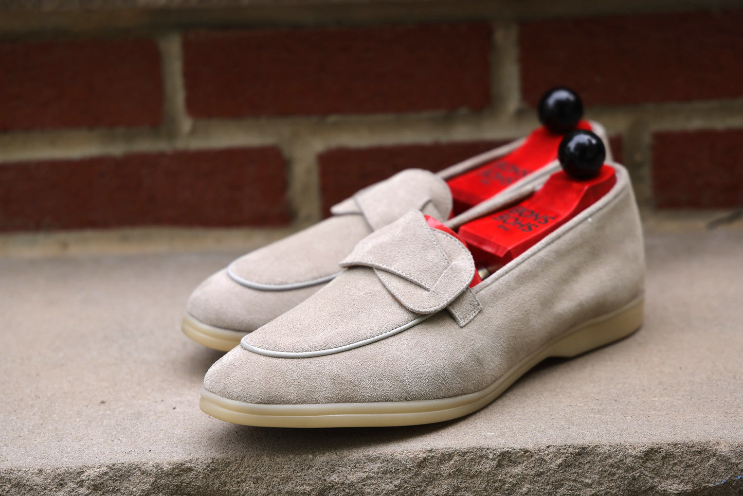 Sandpoint Soft Sole Butterfly Loafer – Oyster Suede with Tonal Piping - PRE SALE