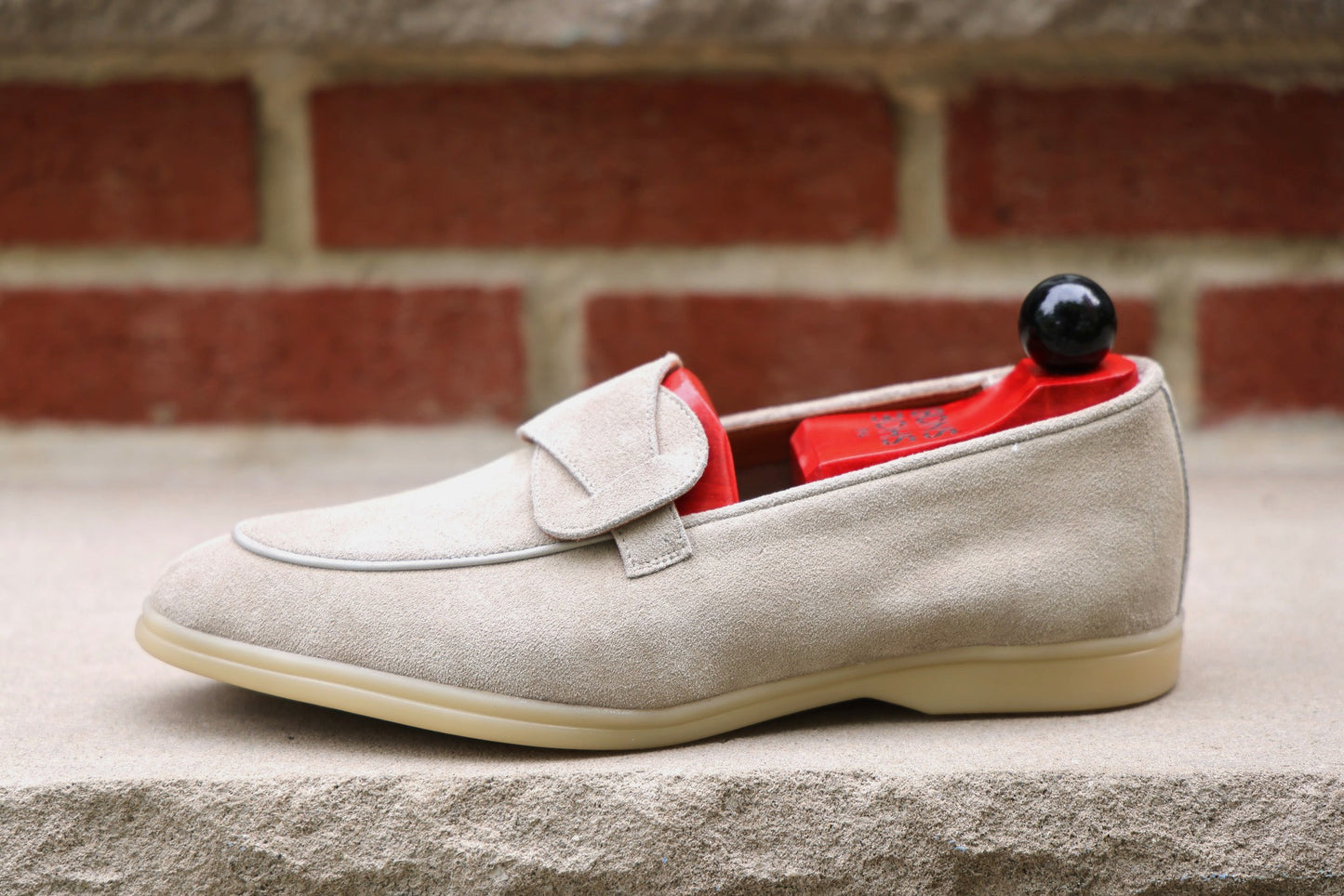 Sandpoint Soft Sole Butterfly Loafer – Oyster Suede with Tonal Piping - PRE SALE