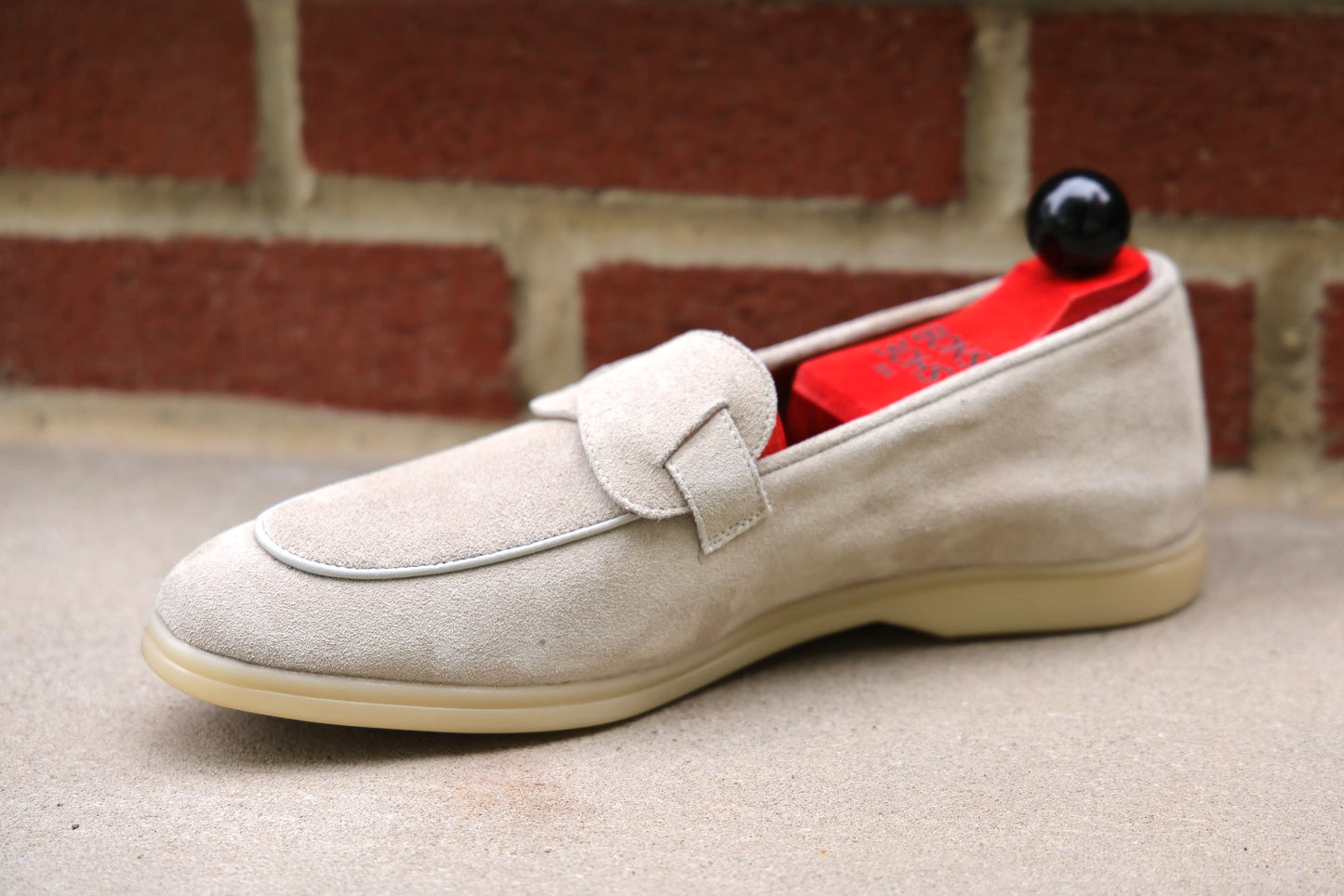 Sandpoint Soft Sole Butterfly Loafer – Oyster Suede with Tonal Piping - PRE SALE