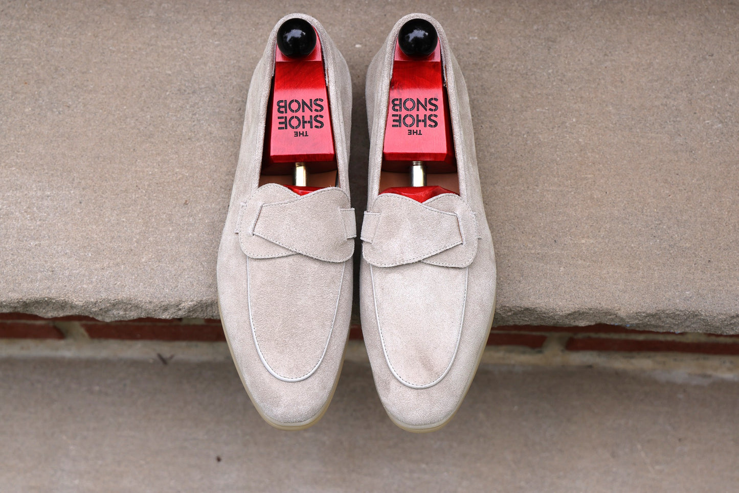 Sandpoint Soft Sole Butterfly Loafer – Oyster Suede with Tonal Piping - PRE SALE