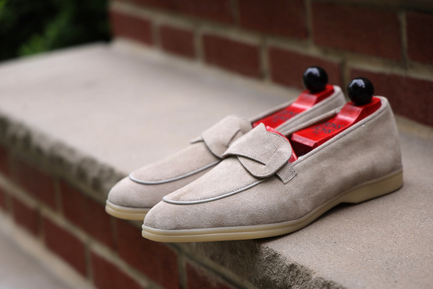Sandpoint Soft Sole Butterfly Loafer – Oyster Suede with Tonal Piping - PRE SALE