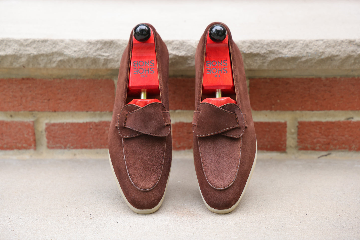 Sandpoint Soft Sole Butterfly Loafer – Tobacco Suede with Tonal Piping - PRE SALE