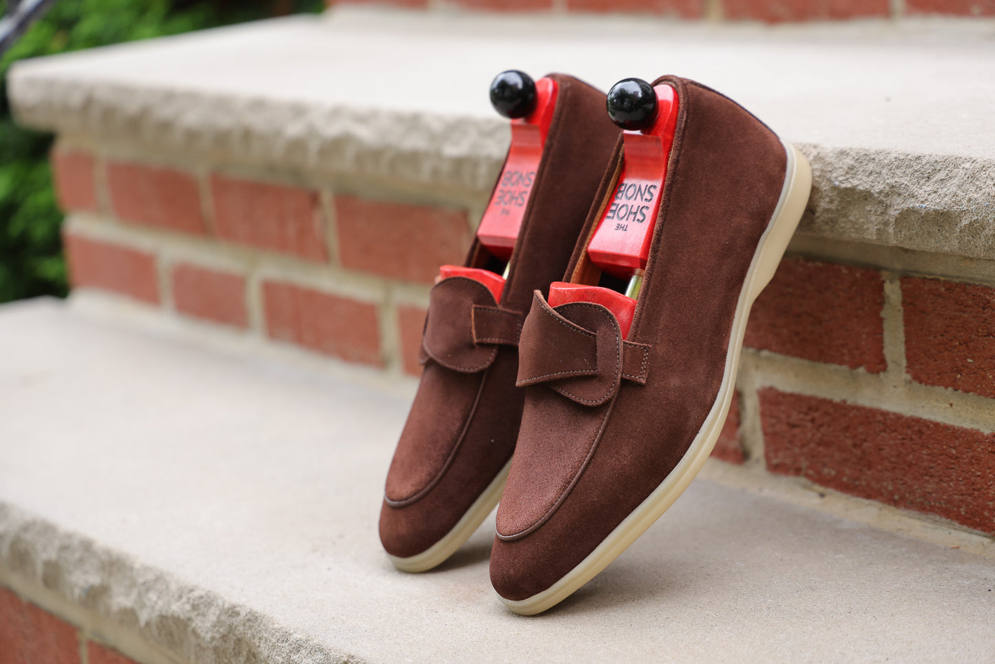 Sandpoint Soft Sole Butterfly Loafer – Tobacco Suede with Tonal Piping - PRE SALE