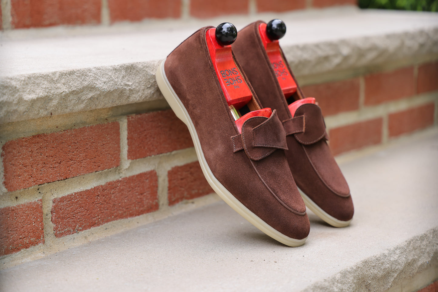 Sandpoint Soft Sole Butterfly Loafer – Tobacco Suede with Tonal Piping - PRE SALE