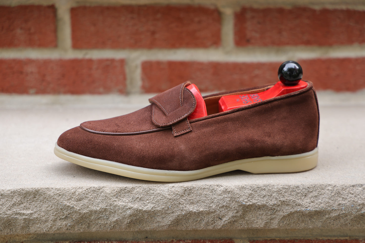 Sandpoint Soft Sole Butterfly Loafer – Tobacco Suede with Tonal Piping - PRE SALE