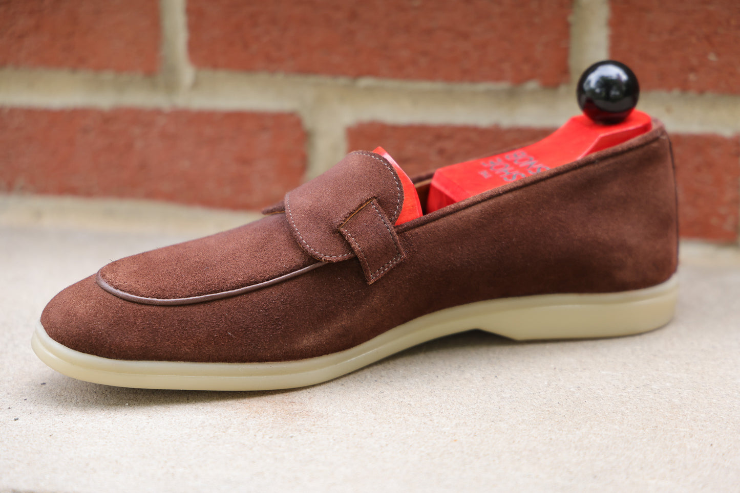 Sandpoint Soft Sole Butterfly Loafer – Tobacco Suede with Tonal Piping - PRE SALE