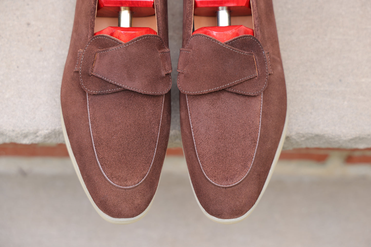 Sandpoint Soft Sole Butterfly Loafer – Tobacco Suede with Tonal Piping - PRE SALE