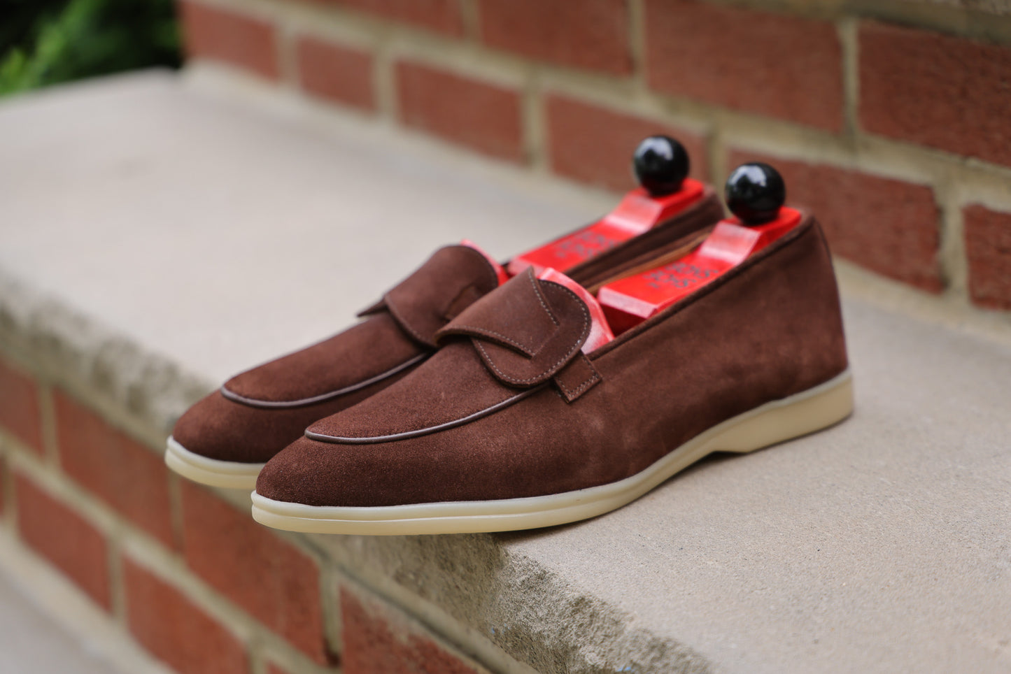Sandpoint Soft Sole Butterfly Loafer – Tobacco Suede with Tonal Piping - PRE SALE