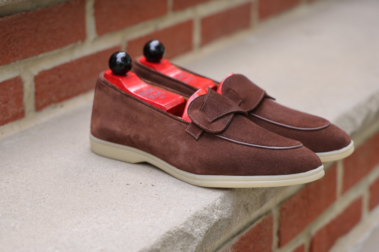 Sandpoint Soft Sole Butterfly Loafer – Tobacco Suede with Tonal Piping - PRE SALE