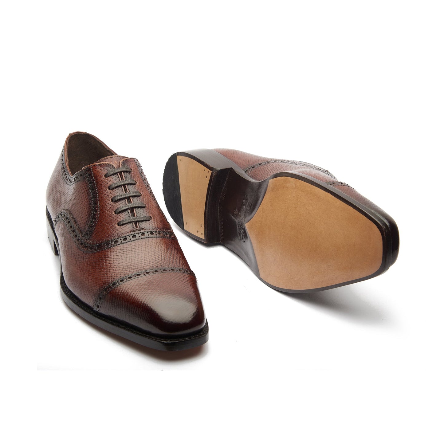 Bemer-X - Oxford Quarter Brogue - Cognac Hatch Grain