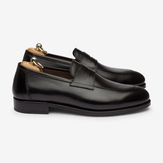 Folded Penny Loafer - Black - Rufer Last - MTO