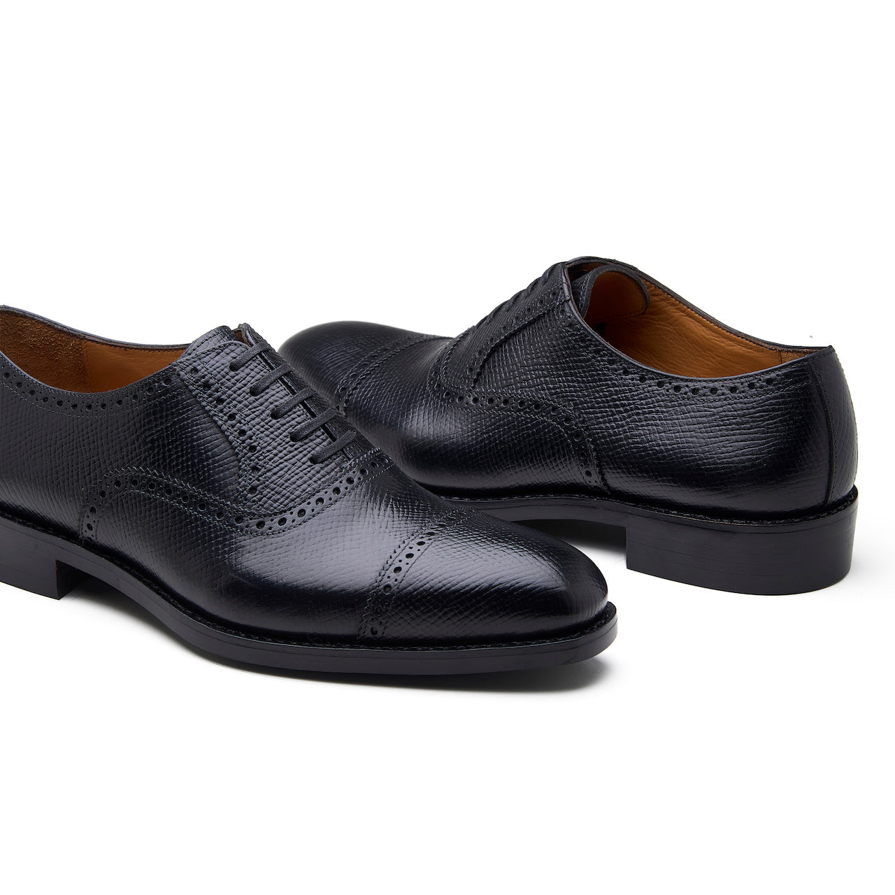Bemer-X - Oxford Brogue de cuarto - Horween Hatch Grain Negro