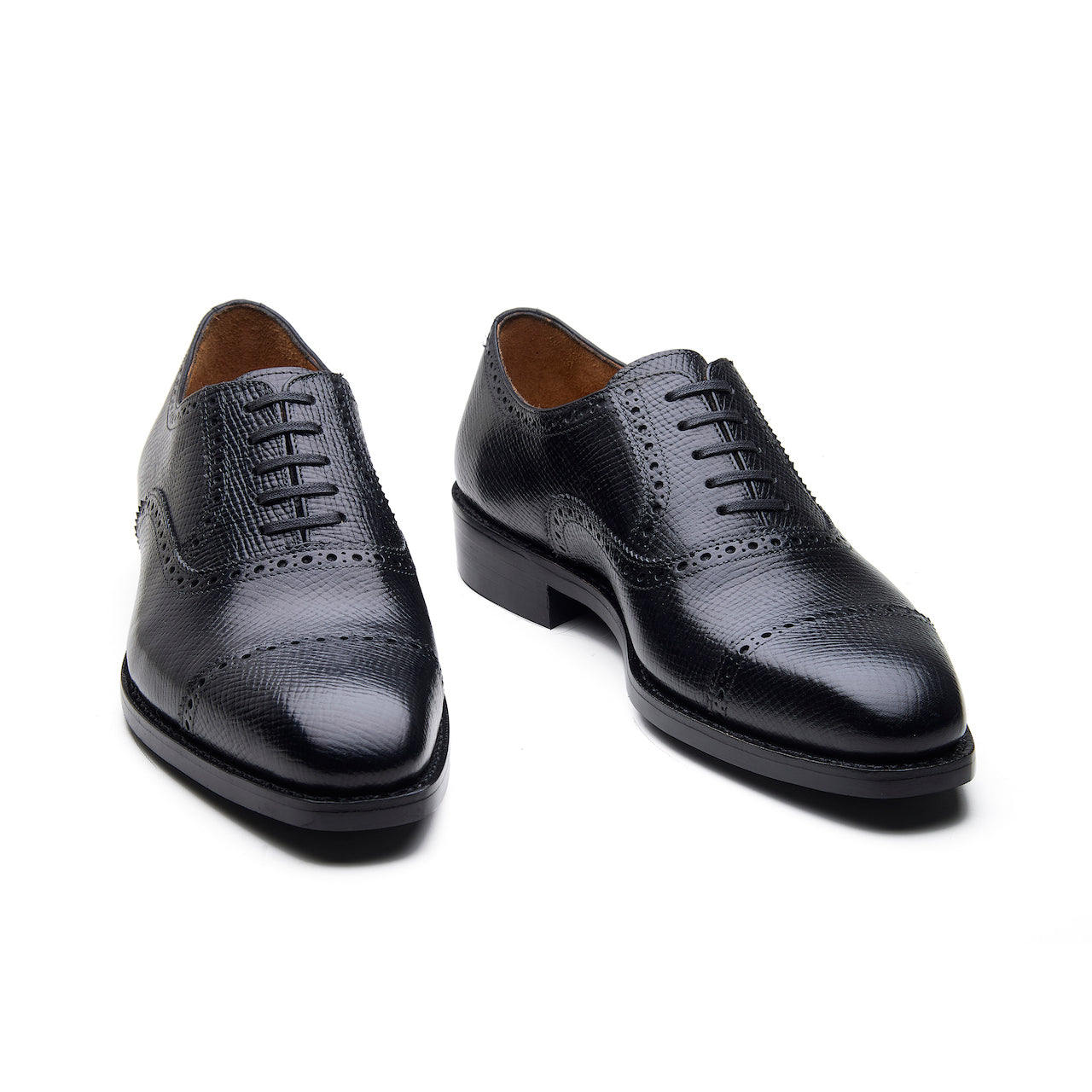 Bemer-X - Oxford Brogue de cuarto - Horween Hatch Grain Negro