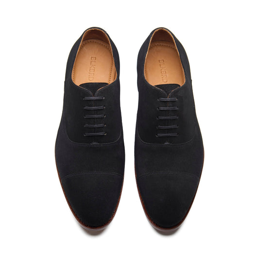 Noam - Cap Toe Oxford - Black Suede
