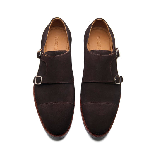 Arnold - Double Monk Strap - Brown Suede