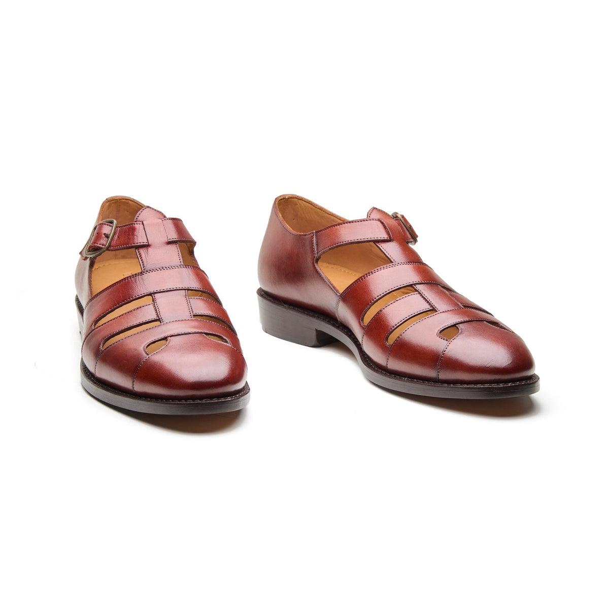 Gurkha – Closed-Toe Sandal – Chestnut Leather