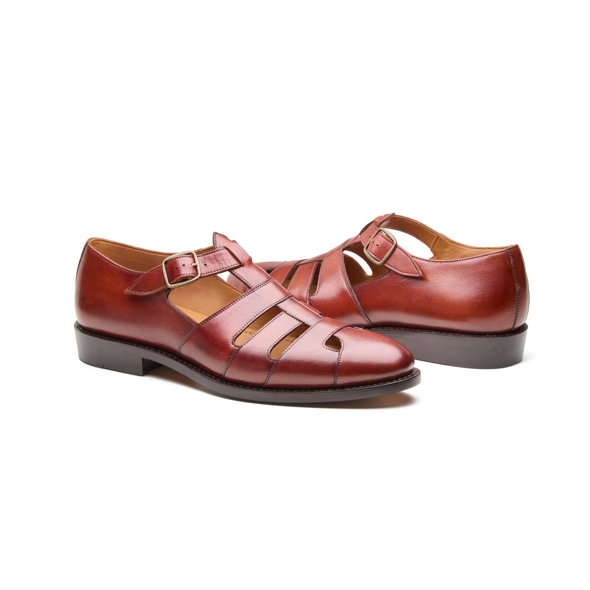Gurkha – Closed-Toe Sandal – Chestnut Leather