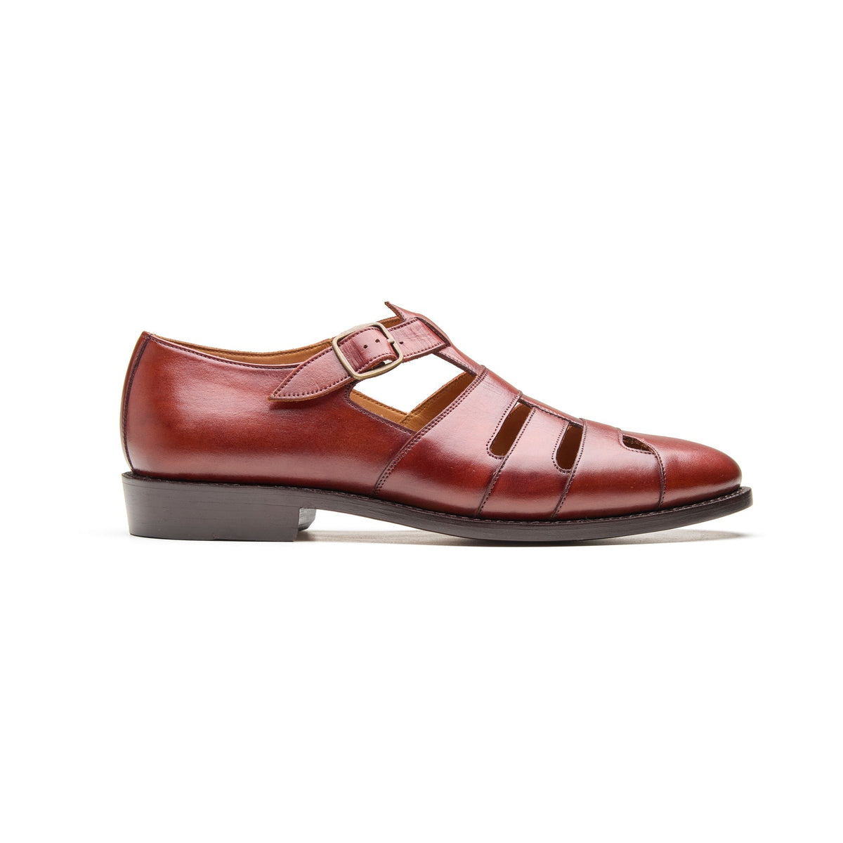 Gurkha – Closed-Toe Sandal – Chestnut Leather
