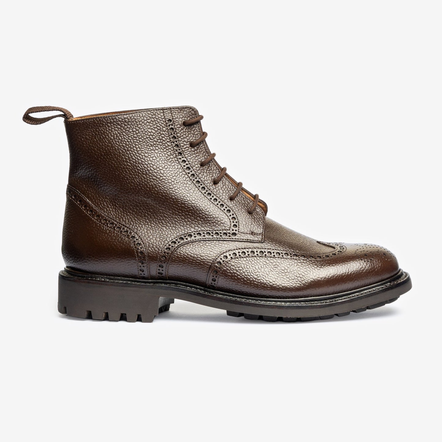 Wingtip Boot - Brown Pebble Grain - Saga Last - MTO