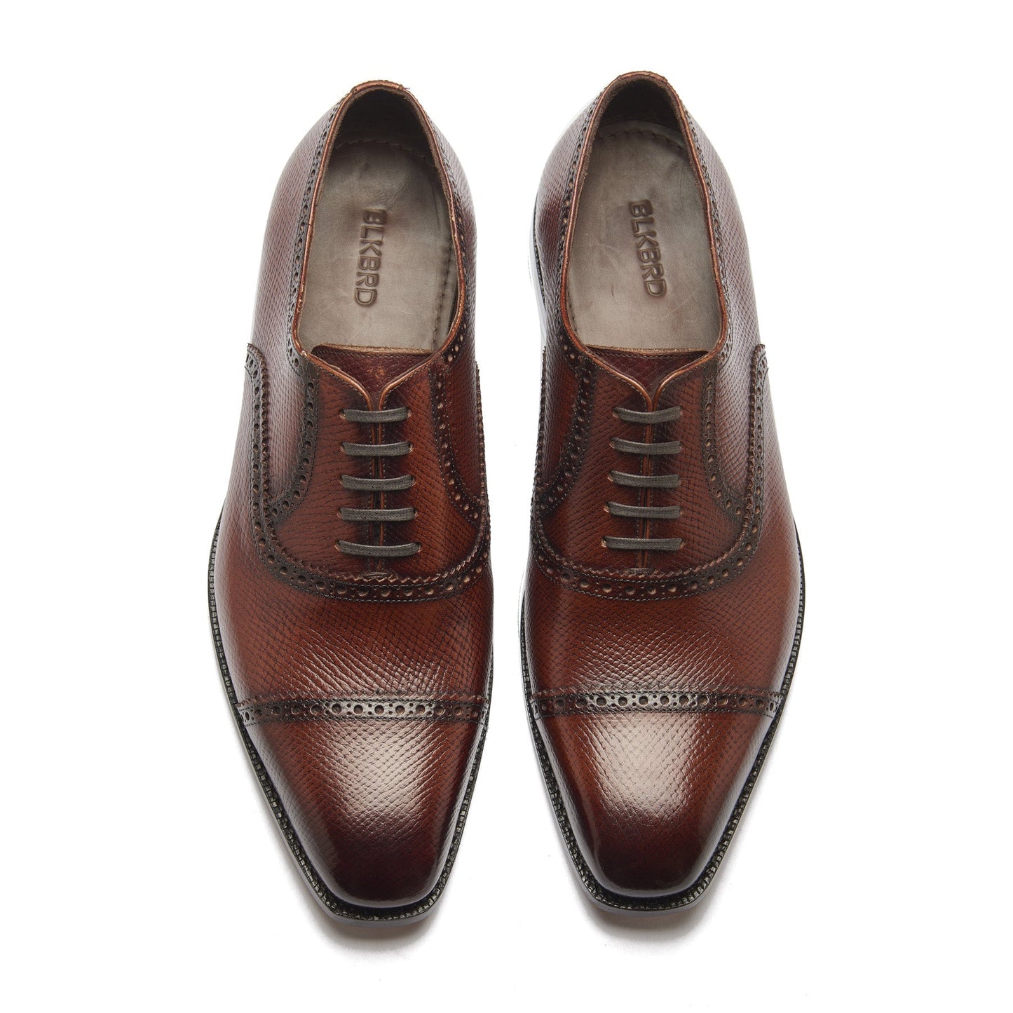 Bemer-X - Oxford Quarter Brogue - Cognac Hatch Grain