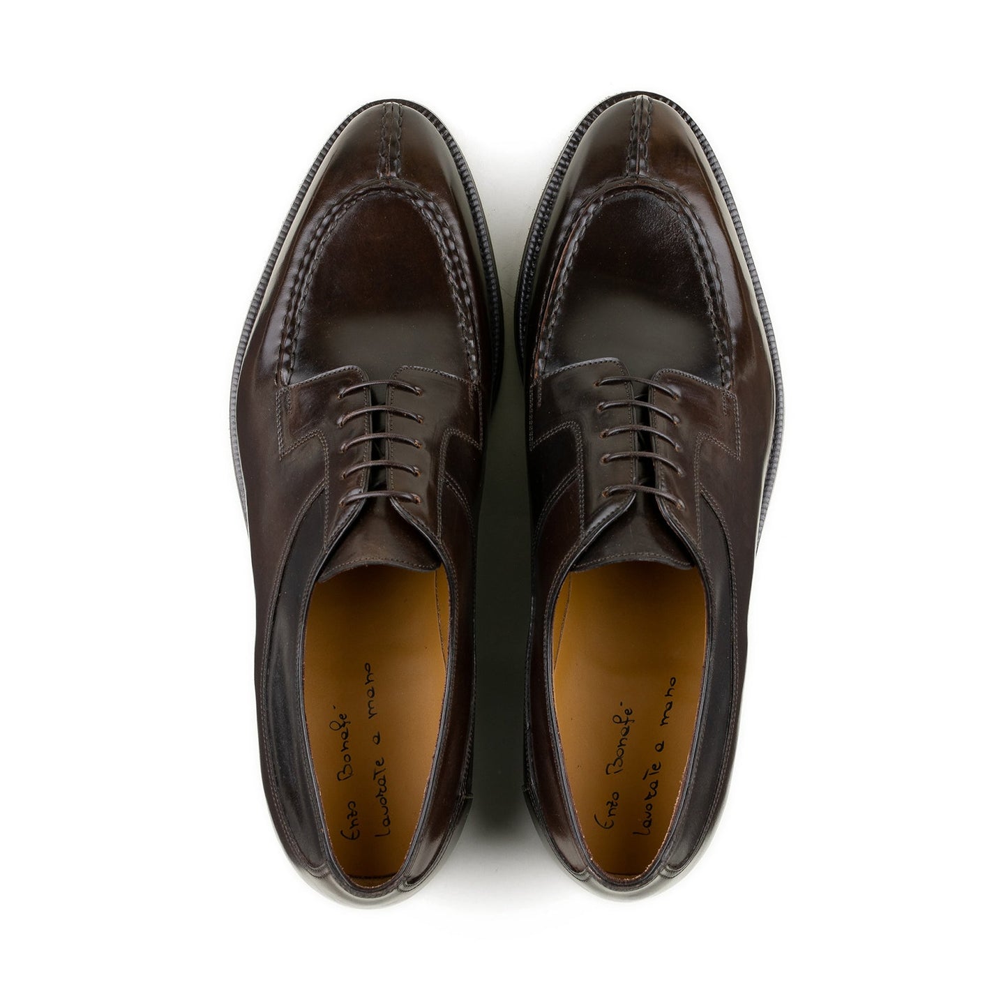 Enzo Bonafe - Style 2475 Split Toe Apron Derby - Dark Cognac Cordovan