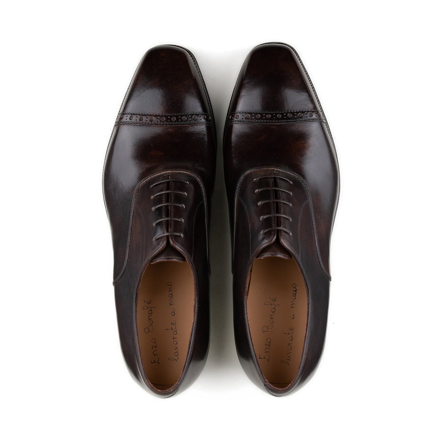 Enzo Bonafe - Style 3672 Cap Toe Oxford - Dark Brown Museum Calf