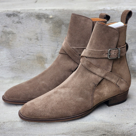 Oro Los Angeles - Suede Jodhpur Boots - Ash Grey - US 7