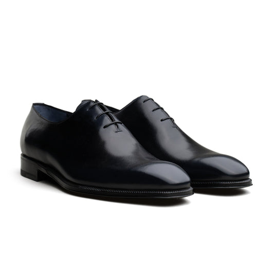 Enzo Bonafe - 3 Eyelet Wholecut Oxford - Dark Blue Calf