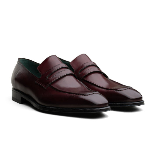 Enzo Bonafe - Chiseled Toe Penny Loafer - Burgundy Calf