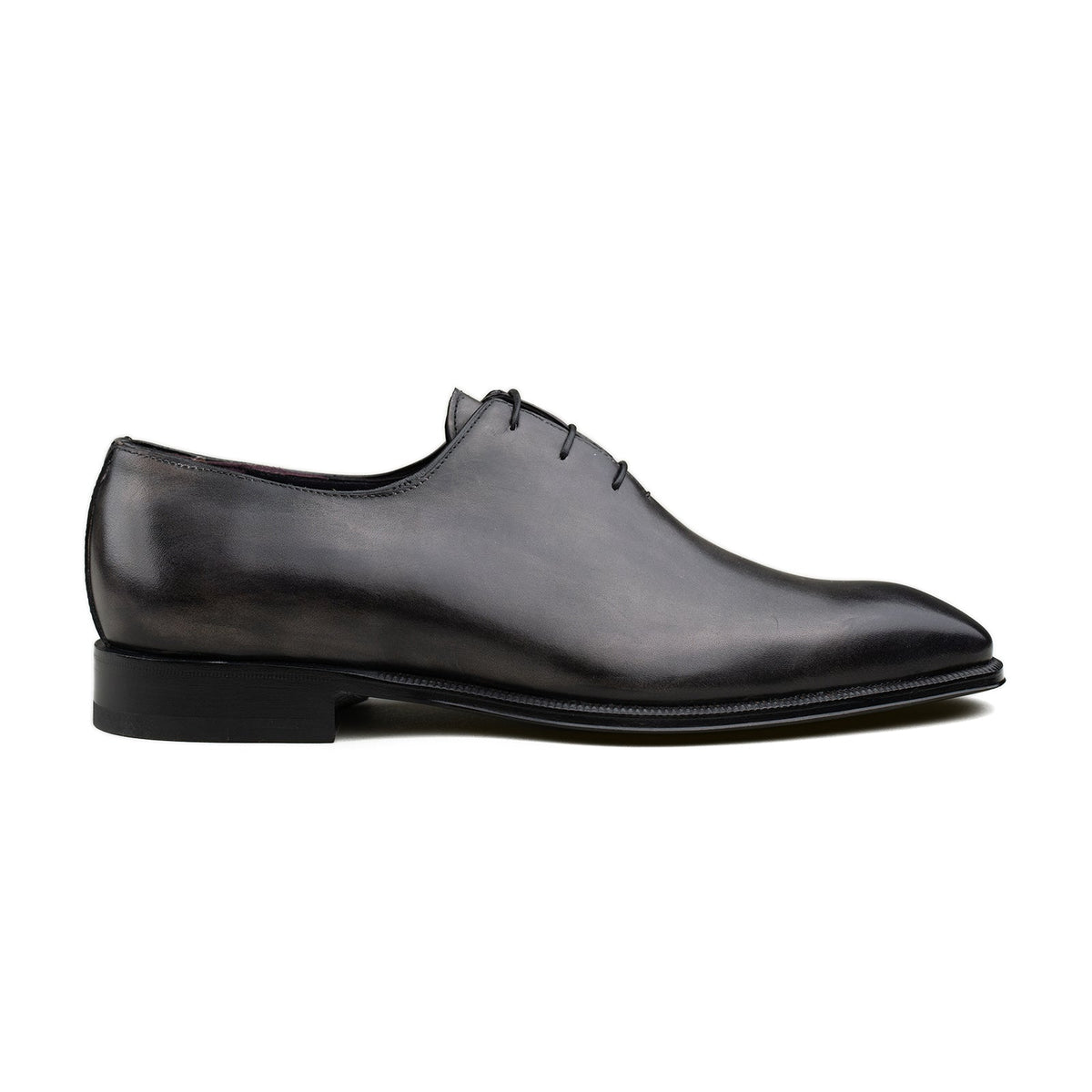 Enzo Bonafe - 3 Eyelet Wholecut Oxford - Greyish Black Calf