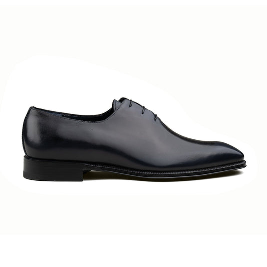 Enzo Bonafe - 3 Eyelet Wholecut Oxford - Dark Blue Calf