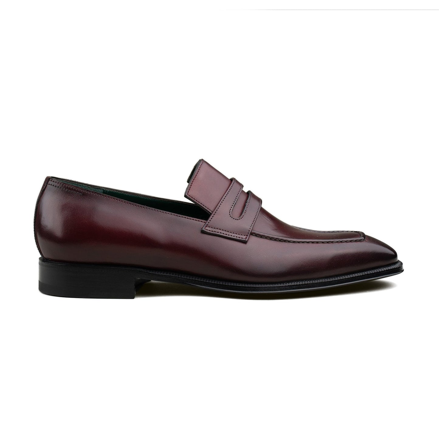Enzo Bonafe - Chiseled Toe Penny Loafer - Burgundy Calf