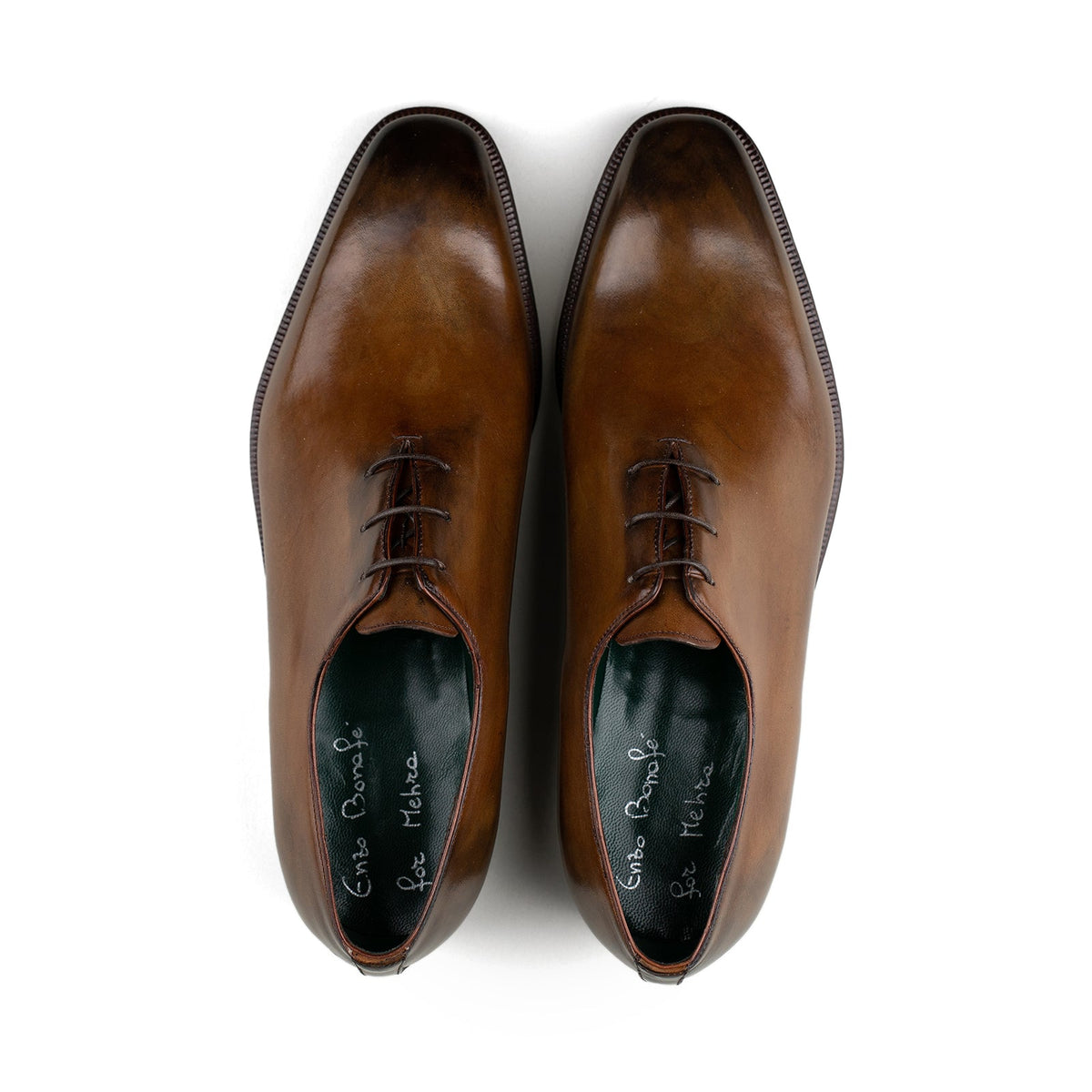 Enzo Bonafe - 3 Eyelet Wholecut Oxford - Tobacco Calf